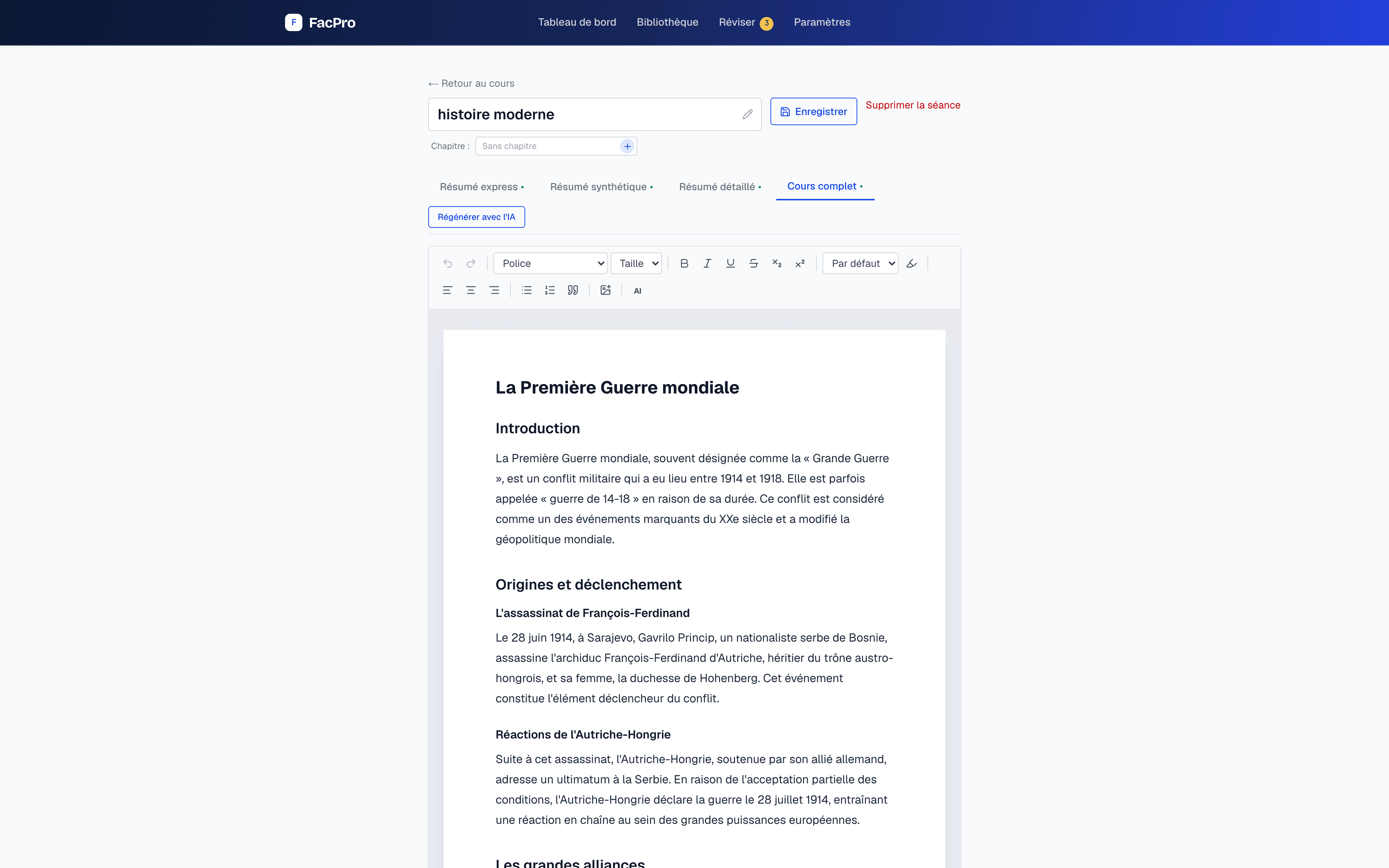 Un cours complet généré automatiquement à partir d'un enregistrement